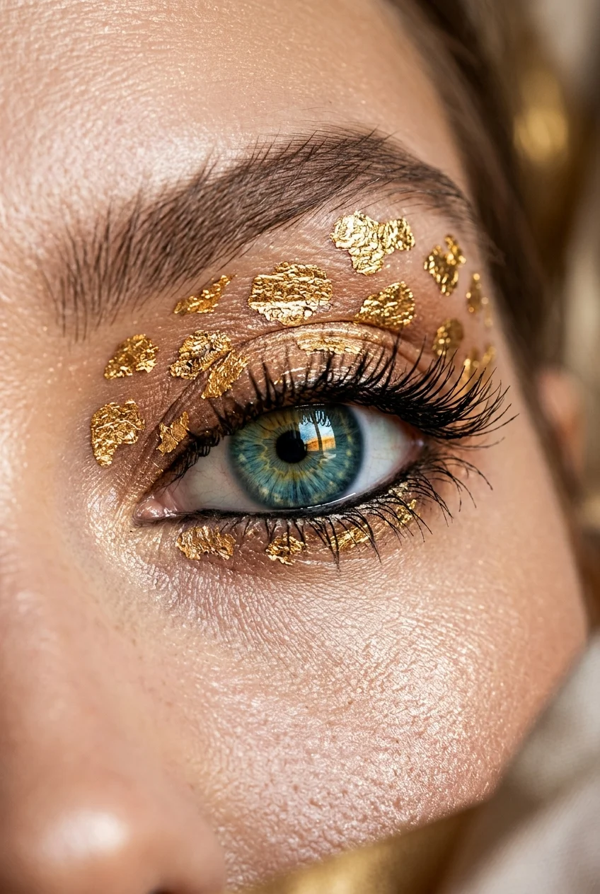 30 Cow Makeup Looks That Will Give You Major Inspiration 24 Gold foil cow print spots