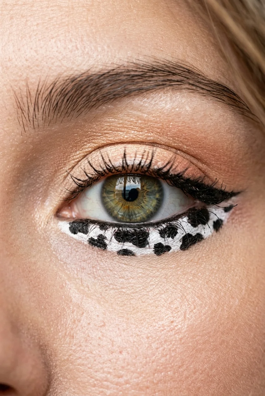 30 Cow Makeup Looks That Will Give You Major Inspiration 15 Cow print lower lash line