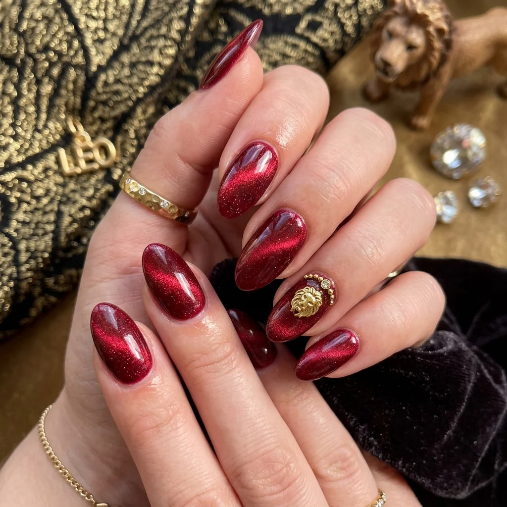 30 Leo Birthday Nails That Are Absolutely Fierce 9 Cat eye magnetic gel nails
