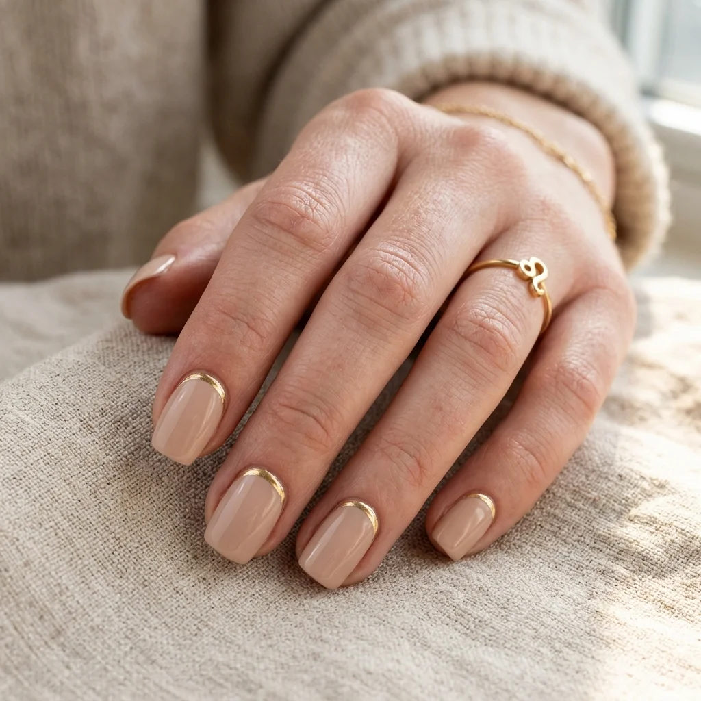 30 Leo Birthday Nails That Are Absolutely Fierce 17 Subtle gold cuticle cuffs nails