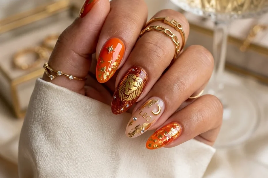 30 Leo Birthday Nails That Are Absolutely Fierce 93 leo nails featured