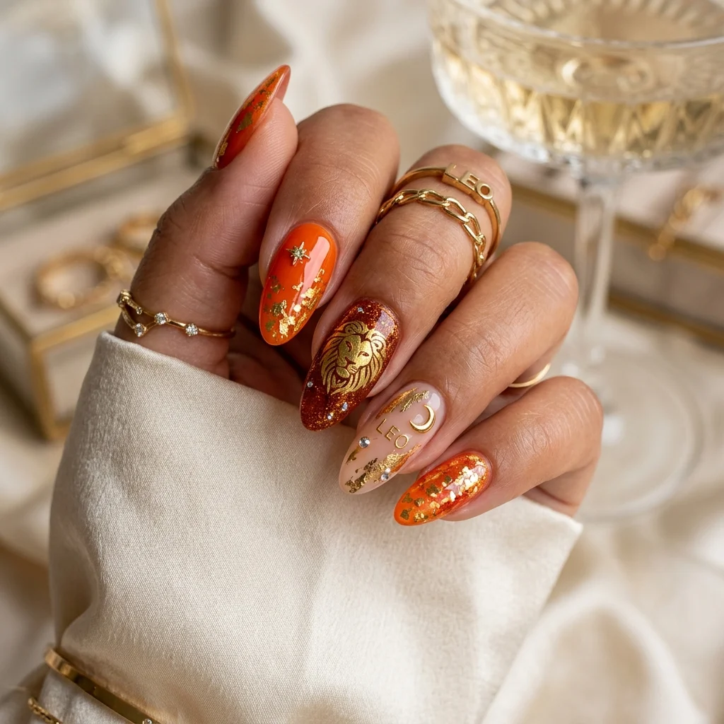 30 Leo Birthday Nails That Are Absolutely Fierce 3 30 Leo Birthday Nails That Are Absolutely Fierce