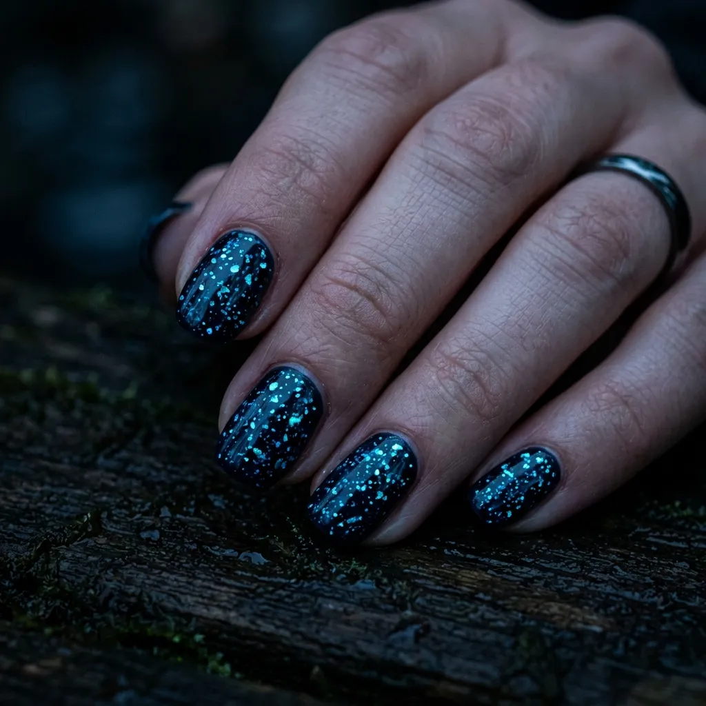 30 Fierce Shark Week Nails 26 Bioluminescent Plankton