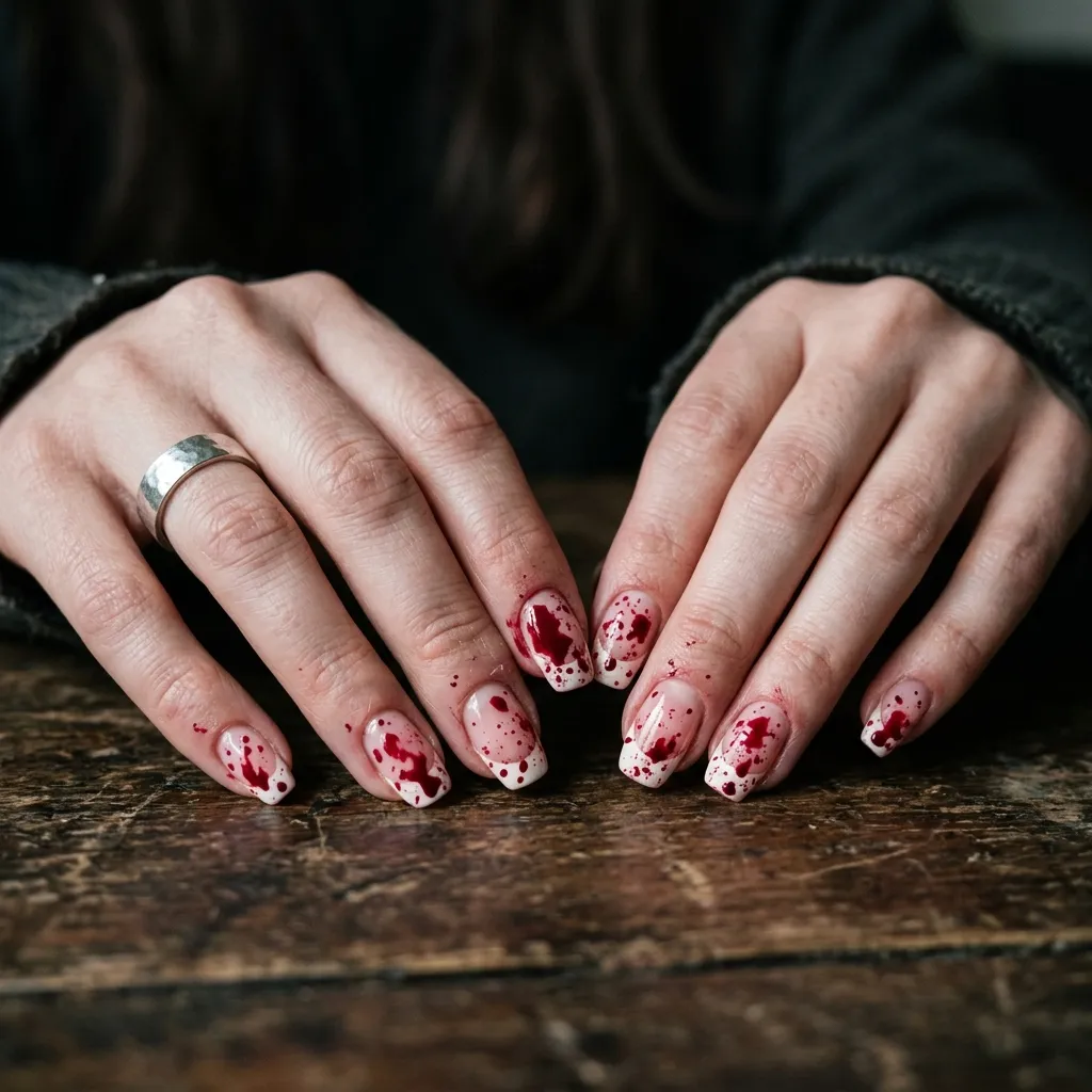 30 Fierce Shark Week Nails 20 Bloody French Manicure