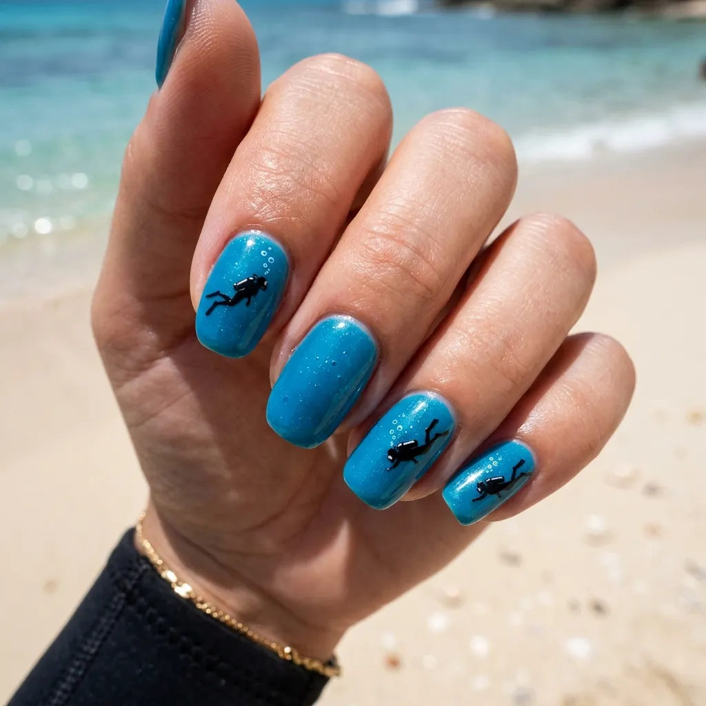 30 Fierce Shark Week Nails 28 Scuba Diver Decals